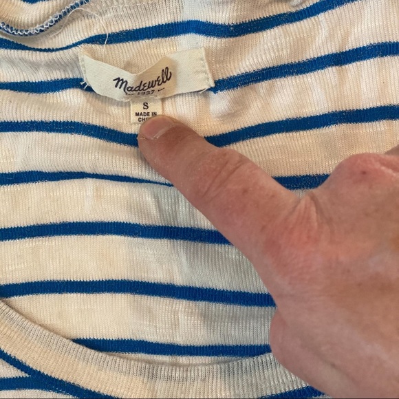 Madewell 3/4 Length Stripped Tee - size Small - Picture 7 of 7